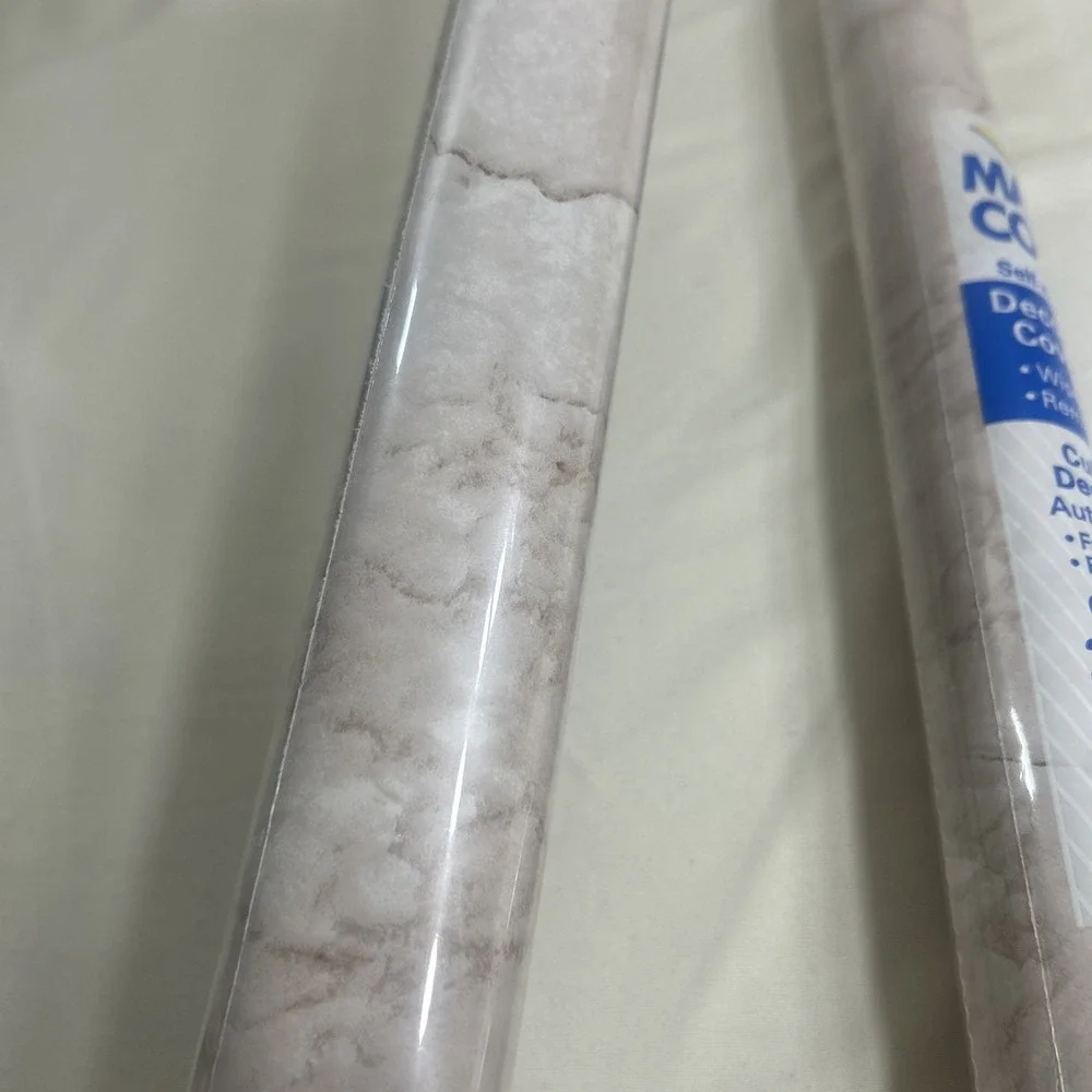 NEW Magic Cover Self-Adhesive Contact Paper Marble Coffee 2 Rolls 9 Ft X 18